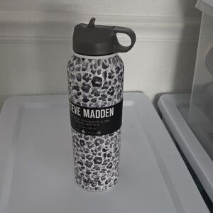 Steve Madden Gray Leopard Print Water Bottle